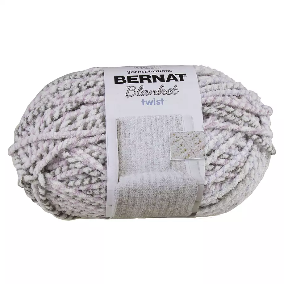 Bernat Blanket Twist - Yarn, lilac grove. Colour: white